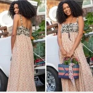 Natural Life Patti Side Slit Midi Dress XL Mixed Floral Print Sleeveless Boho